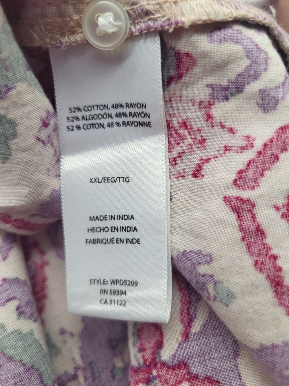 Beach Lunch Lounge dress XXL Batik Print Cotton Blend Tiered Babydoll Boho - Picture 5 of 9